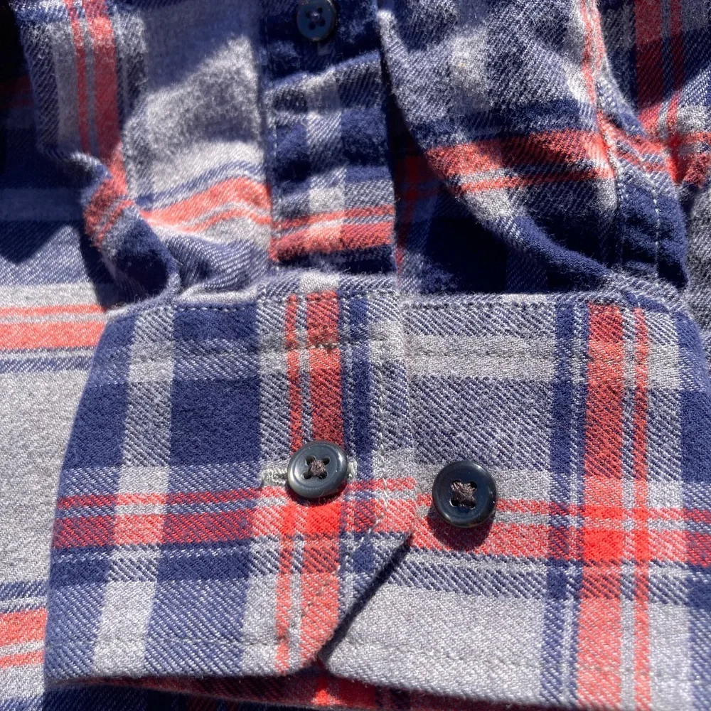 Banana Republic Shirt Flannel Plaid Cotton Long Sleeve Size Medium